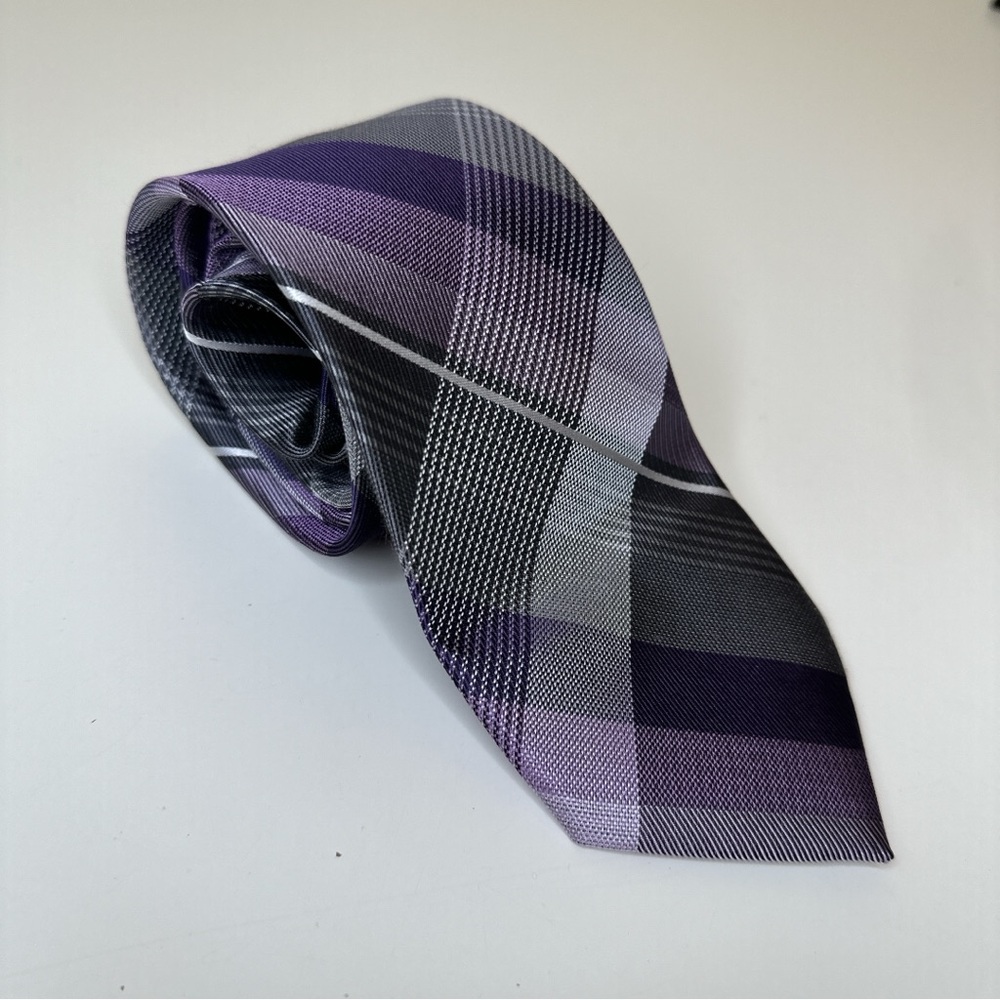 Michael Kors Men’s Silk Purple Plaid Tie
